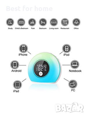 Музикален Bluetooth LED часовник - изгрев залез SG1, снимка 7 - Други - 43946749