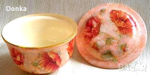 Рисувани шишета-вази, затваряеми бутилки, уникатни чаши, чинии, фруктиери, кашпи, снимка 14 - Обзавеждане за заведение - 36921424