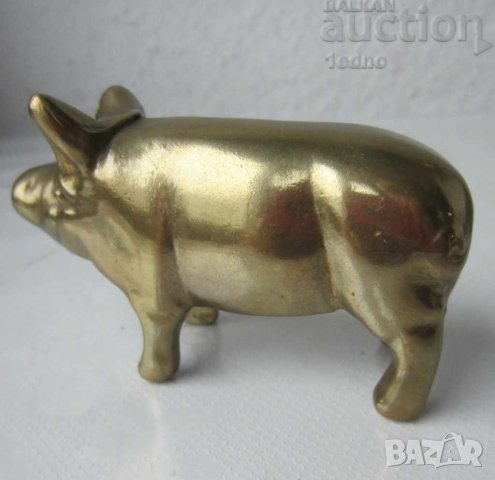ПРАСЕ СВИНЯ бронз / месинг ФИГУРА СТАТУЕТКА метал, халба, солница, трите прасенца, снимка 2 - Декорация за дома - 28879176