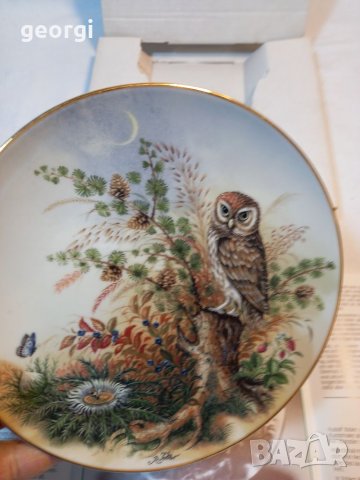 Декоративна порцеланова чиния сова, снимка 3 - Колекции - 38268532