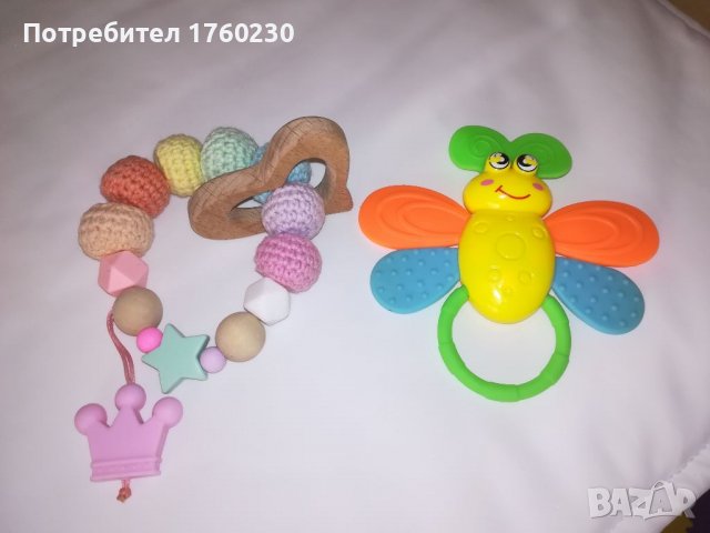 Чесалка за зъби - ръчна изработка. Подарък, който бебето не хареса.  , снимка 4 - Дрънкалки и чесалки - 38040971