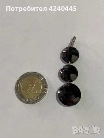 Сребърна висулка с оникс, снимка 3 - Колиета, медальони, синджири - 50301214