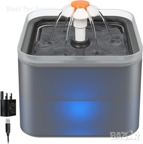 Котешки фонтан NICREW с LED светлина 2l, снимка 6 - За котки - 42943959
