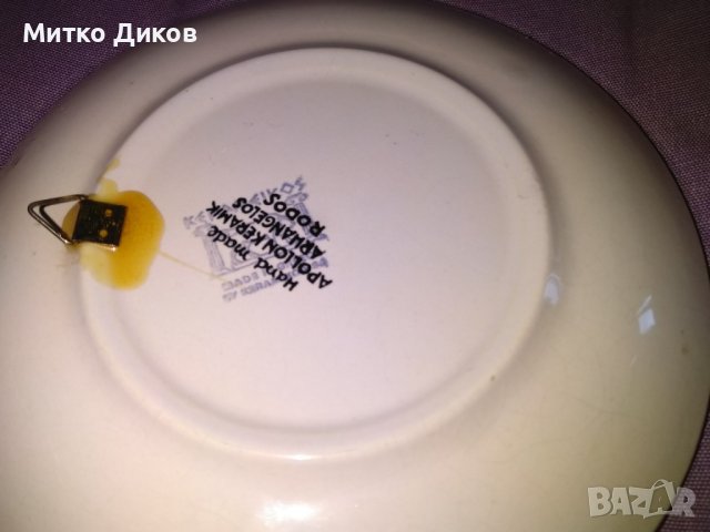 Порцеланова чиния за стена ръчно правена Родос Гърция фи 180мм, снимка 6 - Декорация за дома - 38139318