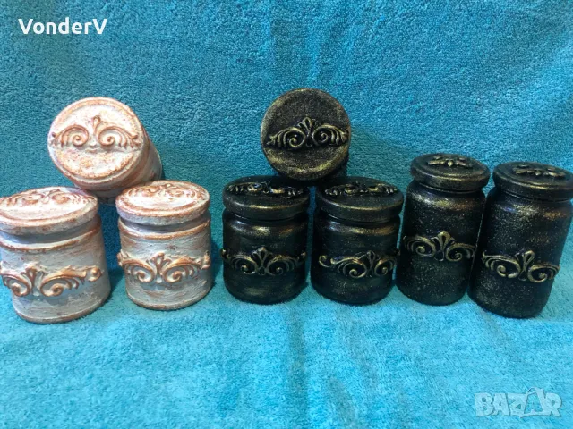 Комплект Бутилка с две чаши Подарък за Повод рожден ден Декорирани бурканчета подправки, снимка 12 - Декорация за дома - 49539612