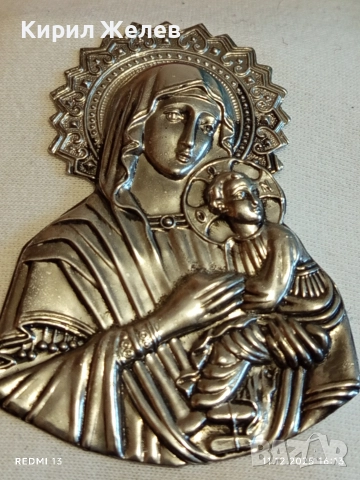 СРЕБЪРНА ИКОНА ДЕВА МАРИЯ и МЛАДЕНЕЦА ИСУС МНОГО КРАСИВА 50766, снимка 4 - Други ценни предмети - 52737761