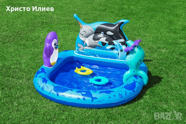 Надуваем детски басейн Bestway с животни 134 x 131 x 73 см, снимка 10 - Басейни и аксесоари - 51906772