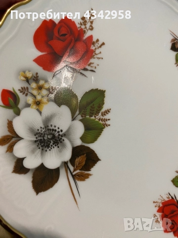 Vintage.Wunsiedel.1960-1970 г.Порцеланов комплект с рози., снимка 4 - Антикварни и старинни предмети - 52109222