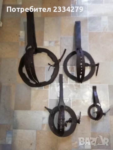 Стари антични капани тип вълчи, ръчно изковани. , снимка 2 - Антикварни и старинни предмети - 52976975