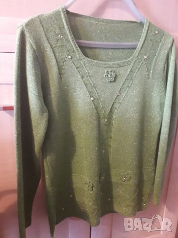 Дамска блуза резидаво зелен цвят, снимка 1 - Блузи с дълъг ръкав и пуловери - 28321417