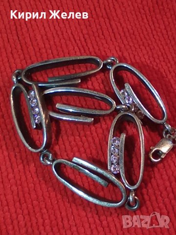 СРЕБЪРНА СКЪПОЦЕННА АРТ ГРИВНА СРЕБРО 925 с ИНКРУСТИРАНИ ФАСЕТИРАНИ РОЗОВИ КАМЪЧЕТА КРИСТАЛ 28733, снимка 14 - Гривни - 37268961