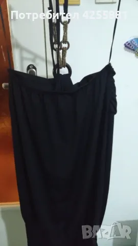 Черна стилна рокля , снимка 2 - Рокли - 47903485