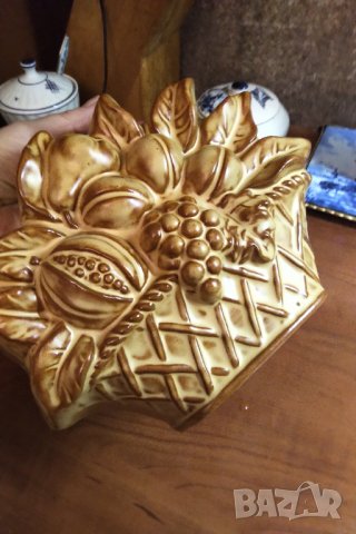 Френска  ръчно изработена керамична форма за печене  , снимка 2 - Декорация за дома - 33533552