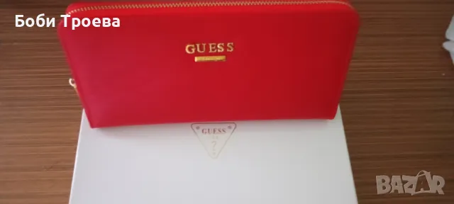 Голямо портмоне  Guess с изчистен дизайн, акцентно метално лого, снимка 4 - Портфейли, портмонета - 50380600