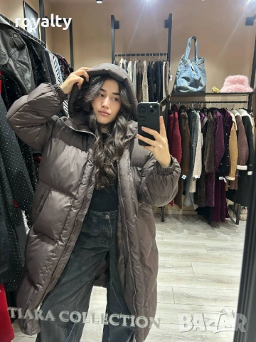 Дълго Зимно Кафяво Дамско Яке 