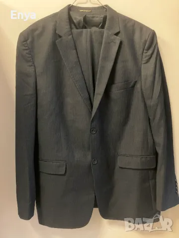 Мъжки костюм BRONZZI - тъмносив на райе- №58