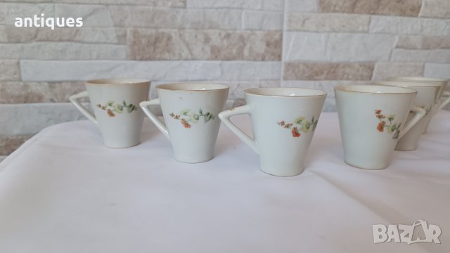 Комплект 6 броя чаши за кафе - Български порцелан от соц-а, снимка 2 - Чаши - 43984545