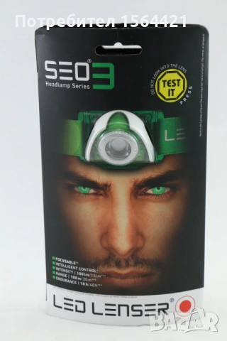 челник, фенер Led Lenser SEO 3, 100 lm, 100м, Германия, снимка 2 - Лед осветление - 53504373