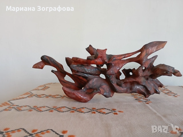 Абстрактна дървена скулптура – уникат (1987 г.), снимка 2 - Колекции - 47714692