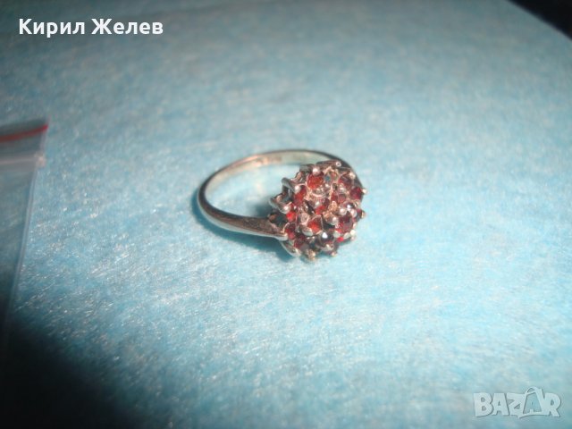 СТАР РУБИНЕН СРЕБЪРЕН ПРЪСТЕН СТЕРЛИНГ СИЛВЪР с ЩЕМПЕЛИ и за РУБИН КАМЪНИТЕ ЮВЕЛИРНА ИЗРАБОТКА 25377, снимка 5 - Антикварни и старинни предмети - 34628472