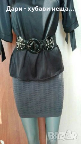 Еластична сива релефна пола🍀❤XS,S,M❤🍀арт.4215, снимка 2 - Поли - 36742048