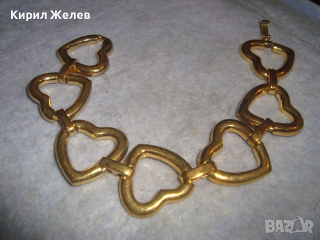 СЪРЦЕВИДНА ПОЗЛАТЕНА БРОНЗОВА ФЕШЪН - АРТ ГРИВНА 21344, снимка 7 - Гривни - 37691819