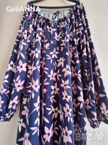 СТРАХОТНА РОКЛЯ ЕФЕКТЕН ДЕСЕН 3XL-4XL, снимка 3 - Рокли - 50840580