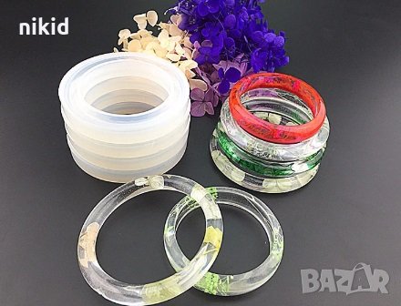 Гладка гривна силиконов молд форма смола калъп за бижута изработка бижутерство, снимка 3 - Други - 26878847