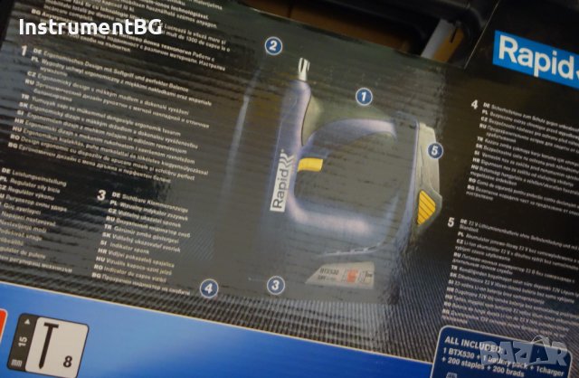 Безжичен пистолет за телбод Rapid BTX530 Li-Ion / в куфар, снимка 13 - Винтоверти - 38112984