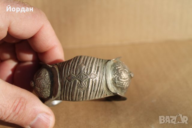 Възрожденска сребърна гривна с емайл, снимка 7 - Антикварни и старинни предмети - 35232783