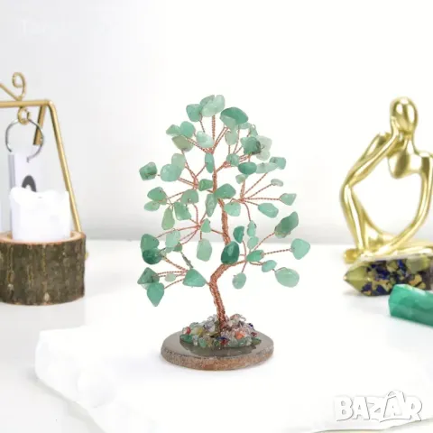 Кристално Дърво с Естествени Камъни Зелен Авантюрин , снимка 3 - Декорация за дома - 48167998