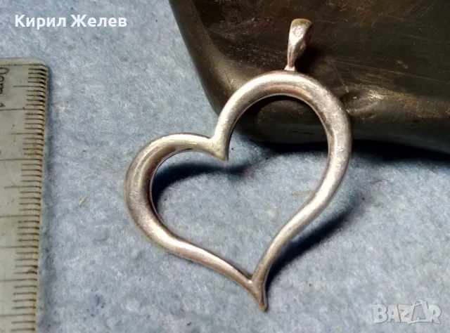 РОМАНТИЧЕН СЪРЦЕВИДЕН СРЕБЪРЕН МЕДАЛЬОН СРЕБРО 925 ПРОБА АРТ ПЕНДАНТ СЪРЧИЦЕ 48589, снимка 2 - Колиета, медальони, синджири - 49071131