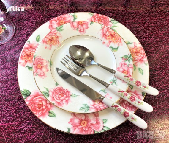 Комплект със рози използваем в миялна машина, снимка 2 - Сервизи - 28414724