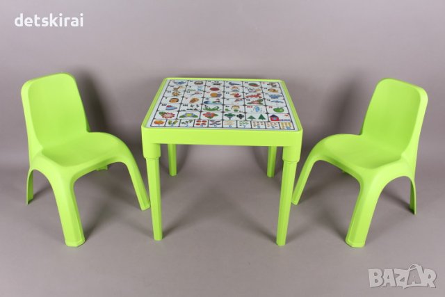 Сет детска маса с 2 столчета, снимка 3 - Маси - 40442198