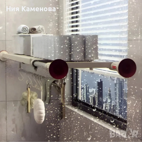 Разтегателен телескопичен рафт без пробиване 50–80 см – универсално решение за кухня,баня и гардероб, снимка 3 - Други стоки за дома - 52933946