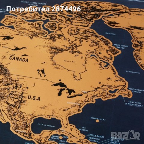 СВЕТОВНА СКРЕЧ КАРТА ДЕЛУКС Код ; Черен тубис, снимка 4 - Пана - 34596968