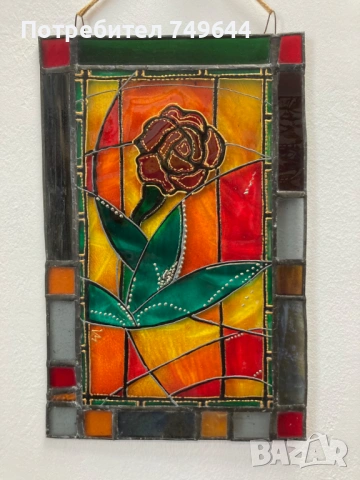 Картина върху стъкло с витражна рамка., снимка 2 - Картини - 53411095