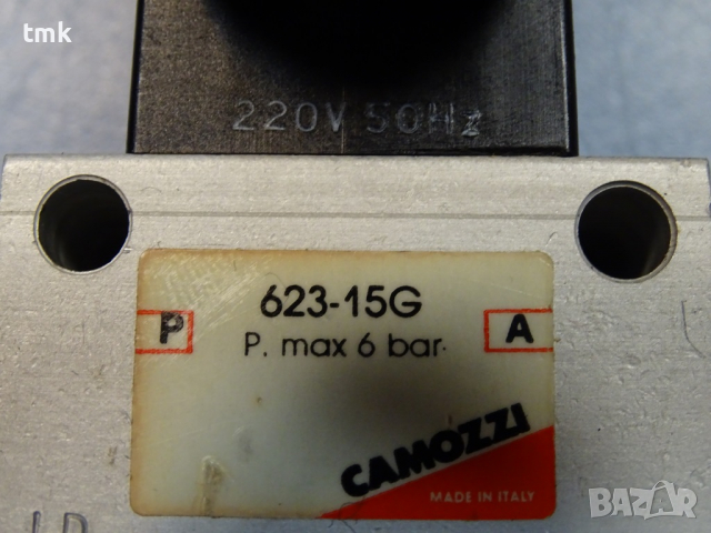 пневматичен разпределител CAMOZZI 623-15G solenoid valve 220V 50Hz, снимка 3 - Резервни части за машини - 36519756