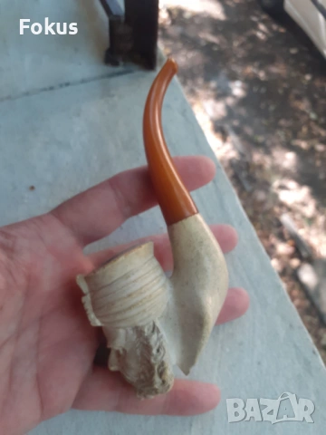 Стара лула морска пяна и каталин, снимка 4 - Антикварни и старинни предмети - 53274342