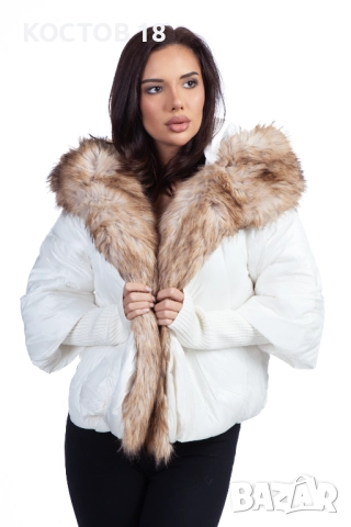 Зимно дамско яке с качулка 4070, яка от изкуствен косъм, снимка 9 - Якета - 52500655