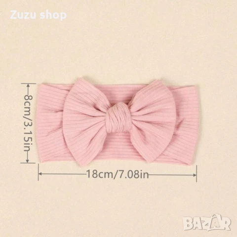 Комплект от 3 броя бебешки ленти за глава с панделка, снимка 3 - Комплекти за бебе - 50872867