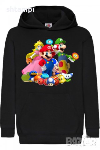 Детски Суитчър/Суитшърт Super Mario 04,Super Mario,Игра,Подарък,Изненада,Забавление,Рожден Ден