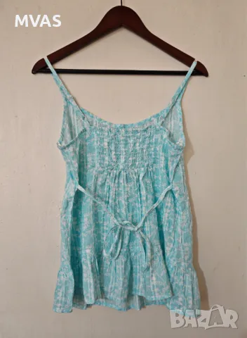 Нов дамски топ потник светло син с бяло М размер, снимка 2 - Потници - 49756386