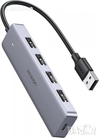 UGREEN USB 3.0 хъб 4-портов, USB удължител с със захранващ изход, снимка 1