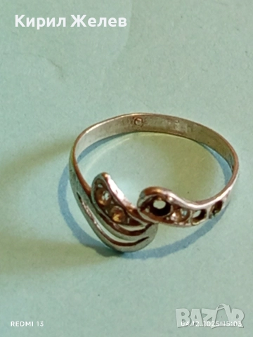 Красив сребърен пръстен с инкрустирани камъни МАРКАЗИТ много красив 50168