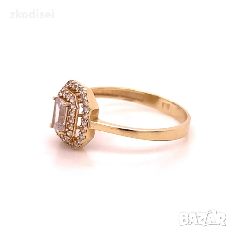 Златен дамски пръстен 1,58гр. размер:56 14кр. проба:585 модел:36342-1, снимка 2 - Пръстени - 53045458