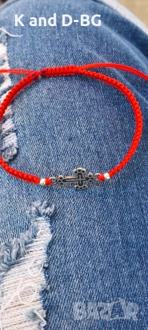 плетени гривни против уроки от червен конец и сребро 925, снимка 10 - Гривни - 52896002