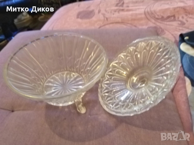 Кристална купа от соца за бонбони и друго с капак нова Фи-153мм и Н-168мм, снимка 4 - Аксесоари за кухня - 52458136