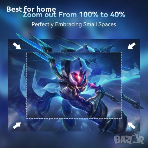 Мини проектор поддържа 4K 1080P, мини проектор с WiFi 6 и Bluetooth 5.4, снимка 7 - Плейъри, домашно кино, прожектори - 53536831