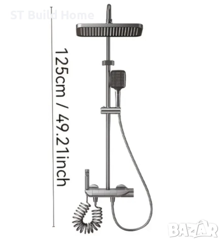 🌟 ЛУКСОЗНА ДУШ СИСТЕМА – АЛУМИНИЙ, ДВОЙНА ГЛАВА, ECO SPRAY | STBuildHome 🌟, снимка 5 - Душове - 52401621